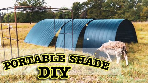 TUTORIAL: DIY Portable Shade Structures for Sheep and Goats - The Shepherdess Sheep Shelter, Portable Shade, Tent Stakes, Diy Shades, Shade Cloth, Shade Structure, Tutorial Diy, Farm Life, Diy Inspiration