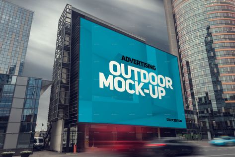 Animated Outdoor Advertising Mock-ups | GraphicRiver Outdoor Advertising Mockup, Billboard Mockup, Up Animation, Wayfinding Design, Billboard Signs, Self Branding, Mockup Photoshop, Billboard Design, Presentation Design Template