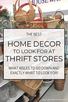 The Best Home Decor To Look for at Thrift Stores - Joyful Derivatives Thrifty Decorating / Budget-Friendly Decor / Affordable Decor / Cheap Decor / Frugal Decorating Crafts For Decor, Thrift Store Ideas, Frugal Decor, Thrift Store Upcycle, Simple Diy Crafts, Thrift Store Makeover, Thrift Store Diy, Decorate On A Budget, Thrifted Home Decor