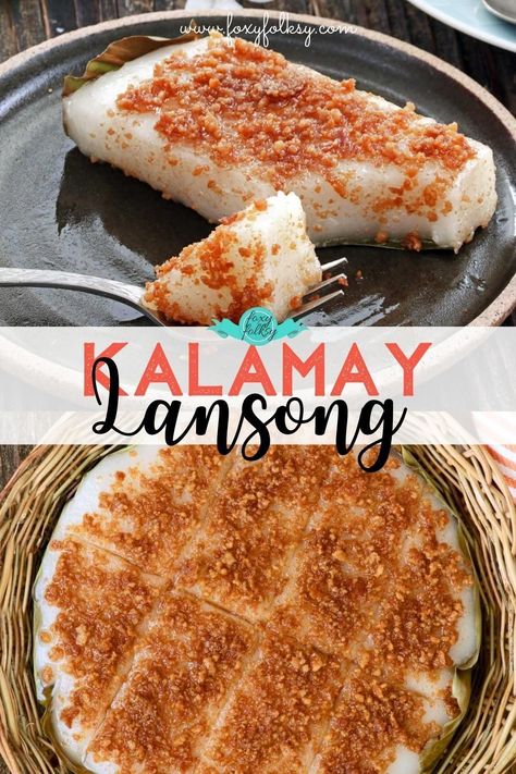 Kalamay Lansong, Kalamay Lansong Recipe, Filipino Sticky Rice Dessert, Kalamay Recipe, Ube Kalamay Recipe, Filipino Sticky Rice, Kakanin Filipino Desserts, Pinoy Kakanin Filipino Desserts, Filipino Sticky Rice Biko