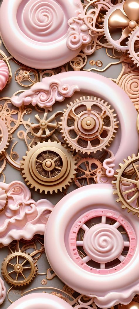 Pink Steampunk Aesthetic, Pastel Steampunk, Steampunk Wedding Themes, Cute Food Wallpaper, Steampunk Aesthetic, Background Phone, Steampunk Wedding, Food Wallpaper, Dreamy Room