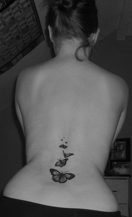 My own butterfly back tattoo :-) Lower Back Tattoo Women Butterfly, Butterfly Tattoo Bottom Of Back, Butterfly Tattoo On Lower Back, Butterflies Back Tattoo, Butterfly Tattoo Lower Back, Lower Back Butterfly Tattoo, Butterfly Tattoo On Back, Butterfly Lower Back Tattoo, Butterfly Back Tattoo