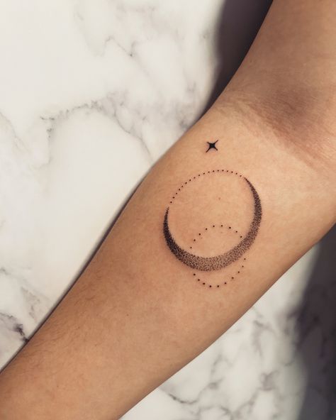 Dotwork tattoo Waxing Gibbous Tattoo, Waxing Moon Tattoo, Wanning Gibbous Moon Tattoo, Waxing Gibbous Moon Tattoo, Waning Gibbous Moon Tattoo, Waxing Crescent Moon Tattoo, Gibbous Moon Tattoo, Gibbous Moon, Full Moon Tattoo