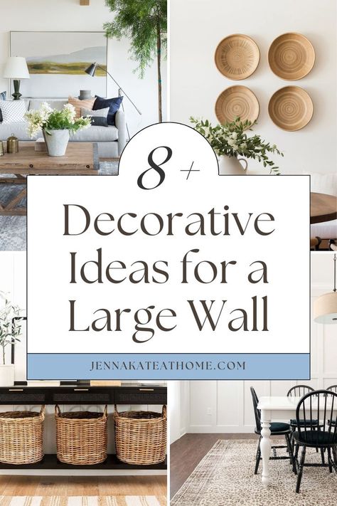 Wondering how to decorate a large wall in your living room or bedroom? Whether it’s behind the sofa or another space, these large wall decor ideas can help. Get creative with wall decor ideas and learn what to put on a large wall. Follow these tips on how to decorate a huge wall space to perfectly decorate a large wall. Wall Decor Behind Sofa, Wall Behind Sofa Decor Ideas, Behind Sofa Wall Decor, Large Blank Wall, Wall Behind Sofa, Large Wall Decor Ideas, Paint Colors Living Room, Decor Diy Bedroom, Styles Living Room