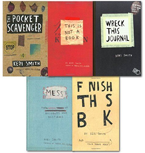 Keri Smith Wreck this Journal Collection 5 Books Set-Wreck This Journal, Mess, Finish this book, This is not a book, The Pocket Scavenger, http://www.amazon.co.uk/dp/B00UHJGJLI/ref=cm_sw_r_pi_awdl_iY3hwb1WYEXTG Pocket Scavenger Keri Smith, Keri Smith, Journal Collection, Art Zine, Online Books, Happy Books, Books For Children, Wreck This Journal, Books Collection