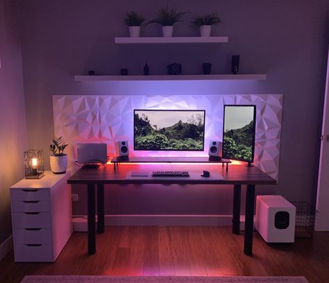 Current setup running off my 2015 MacBook Pro. Building a PC next! Gamer Bedroom Ideas, Gaming Bedroom, Gamer Bedroom, Build A Pc, Gaming Desk Setup, Computer Gaming Room, Gamer Setup, Home Studio Setup, Gamer Room Decor