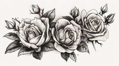 Roses - June Birth Flower 3 Roses Tattoo, Tato Tradisional, Rose Drawing Tattoo, Three Roses, Tattoo Background, Omerta Tattoo, About Rose, Roses Tattoo, Skeleton Hand Tattoo