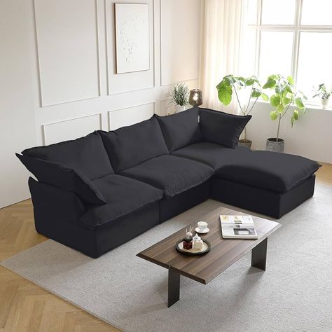 Amazon.com: JACH U Shape Couch Sectional for Living Room, Convertible Sectional Sofa, Modern Deep Seat Cloud Couch, Modular Sectional Couch with Ottomans for Living Room, Apartment (4 Seats, 2 Ottomans, Beige) : Home & Kitchen L Shape Sectional, Modern Modular Sofas, Sofa For Living Room, Living Room Black, Sectional Couches, Comfortable Couch, Unique Sofas, Sectional Sofa With Chaise, Sofa With Chaise