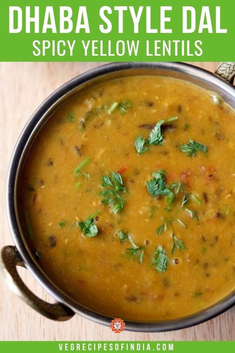 Looking for a lentil recipe that is made in Indian hotels? This is it! Try this homemade version of Dhaba style dal and see who makes it better! This recipe I make with 5 different types of lentils and with less oil. Try this delicious recipe tonight! #dinner #DhabaDal #Punjabi #vegetarian #veganrecipes #lentils Mix Dal Recipe, Lentil Recipes Easy, Lentil Recipe, Dhal Recipe, Veg Recipes Of India, Dal Fry, Tandoori Roti, New Recipes For Dinner, Lentil Dishes