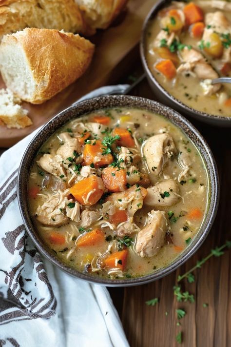 This easy slow cooker chicken stew is perfect for busy weeknights! Simply throw everything in the slow cooker and come home to a delicious, comforting meal.

#SlowCookerChickenStew #EasyDinnerRecipes #OnePotMeals #ComfortFood #WeeknightDinners #ChickenStew #HeartyRecipes #SlowCookedMeals #FamilyDinners #SimpleRecipes Chicken Stew Crockpot, Chicken And Sausage Stew, Crockpot Chicken Stew, Slow Cooker Chicken Stew, Sausage Stew, Easy Slow Cooker Chicken, Slow Cooked Meals, Chicken Stew, Meal Prep For The Week