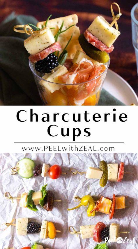 Individual Charcuterie Board Cups, Charcuterie Clear Cups Ideas, Meat And Cheese Charcuterie Cups, Individual Charcuterie Sticks, Meatless Charcuterie Cups, Charcutery Cups Ideas, Charcuterie Snack Cups, Champagne Cup Charcuterie, Easy Charcuterie Cups Diy