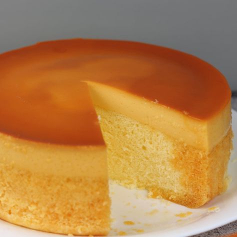 Filipino Custard Cake Recipe, Chiffon Custard Cake, Caramel Custard Cake Recipe, Cake Flan Recipe, Flan Cake Recipe Easy, Leche Flan Aesthetic, Leche Flan Recipe Philippines, Filipino Thanksgiving, Leche Flan Cake Recipe