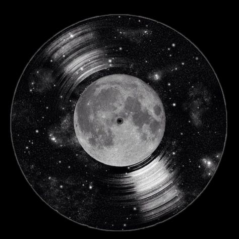 The Moon, Moon, Vinyl, Black And White, Stars, White, Black