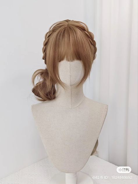 Shoujo Hair, Middle Hairstyles, Shoujo Hairstyles, Himekaji Hairstyles, Japanese Wigs Hairstyles, Japanese Courtesan Hair, Kawaii Wigs Long, Long Messy Hair, Harajuku Wig