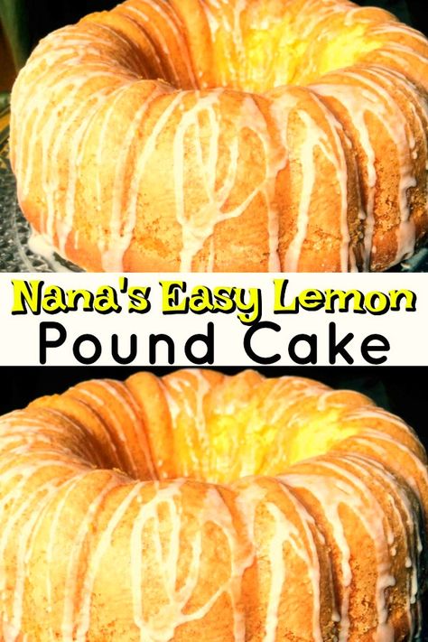 Easy Lemon Pound Cake, Lemon Cake Mix Recipe, Lemon Desserts Easy, Lemon Bundt Cake Recipe, Spring Time Desserts, Banana Treats, Lemon Pound Cake Recipe, Dessert Oreo, Coconut Dessert