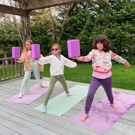 Continuing our alignment series. 🧘🏼‍♀️ Using yoga blocks in a variety of poses really helps these yogis find their center alignment, remain focused & balanced & helps to improve form. Plus, they love the challenge! 🧘🏼‍♀️ #kidsyoga #yogablocks #yogachallenge #alignment #anusara #yogapose #focus #warriorpose #yogagirls #backyardyoga Backyard Yoga, Kids Yoga Games, Kid Yoga, Kids Yoga Classes, Yoga Games, Yoga Kids, Childrens Yoga, Kids Yoga Poses, Planet For Kids