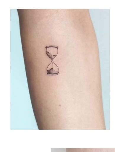 Mini Hourglass Tattoo, Time Tattoos Minimalist, Small Hour Glass Tattoos For Women, Second Chance Tattoo Symbol, Minimal Hourglass Tattoo, Fine Line Hourglass Tattoo, Tiny Hourglass Tattoo, Hourglass Minimalist Tattoo, Minimalist Hourglass Tattoo