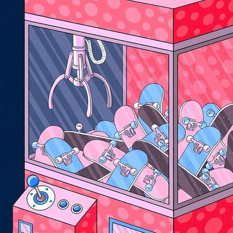 Claw Machine Drawing Reference, Claw Machine Reference, Claw Machine Tattoo, Arcade Machine Illustration, Claw Machine Illustration, Claw Machine Drawing, Claw Machine Art, Claw Machine Aesthetic, Arcade Illustration