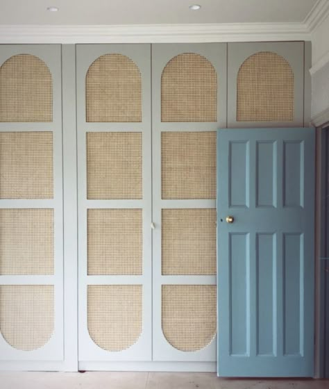 Built In Wardrobe Ideas Rattan, Rattan Built In Wardrobe, Rattan Wardrobe Doors, Rattan Wardrobe, Bedroom Built In Wardrobe, Wardrobe Door Designs, Fitted Wardrobes, Wardrobe Design Bedroom, Bedroom Wardrobe