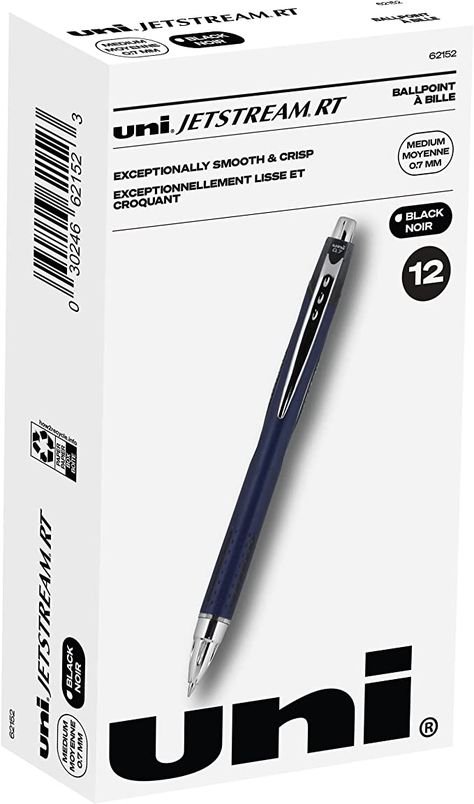 Amazon.com: uni-ball Jetstream RT Retractable Ballpoint Pens Fine Point, 0.7mm, Black, 12 Pack : Everything Else Multi Color Pen, Business Pens, Black Pens, Purple Pen, School Pens, Roller Pen, Fine Point Pens, Gel Ink Pens, Ink Pens