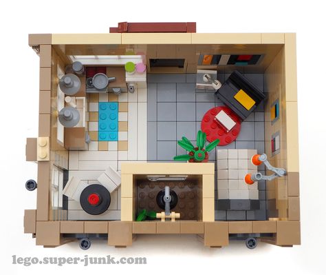 Antique Store - Modern Studio Apartment Layout | Lego Modula… | Flickr Lego Apartment, Lego Interior Design, Modern Studio Apartment, Lego Table Ikea, Lego House Ideas, Lego Furniture, Big Lego, Lego Diy, Lego Modular