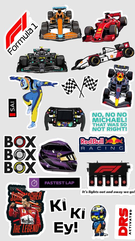 Formula 1 Gift Ideas, Stickers F1, Ferrari Party, F1 Artwork, F1 Stickers, Boyfriend Instagram, Retro Helmet, F1 Art, Iphone Wallpaper Classy