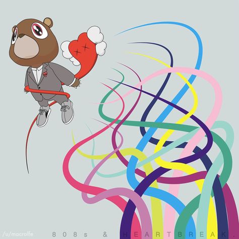 808s And Heartbreak Album Cover, Heartbreak Album Cover, Kanye Tattoo, 808s And Heartbreak, Kanye West Bear, Kanye West Wallpaper, Kanye West Albums, Realistic Tattoo Sleeve, Favorite Albums