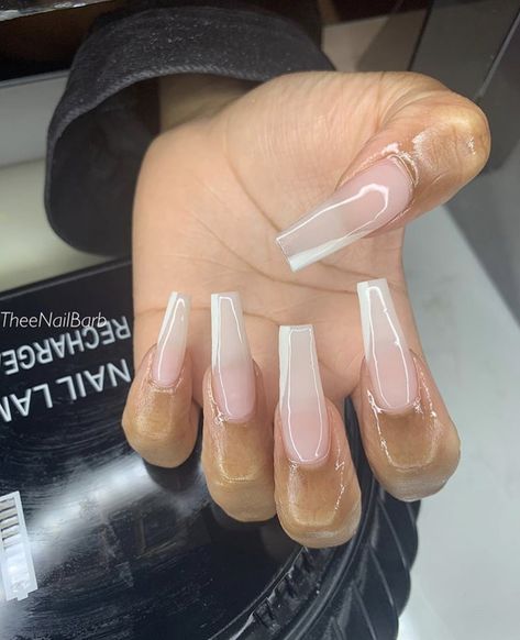 Medium Acrylic Nails, Icy Nails, Acrylic Nails White, Nice Hands, Ikea Baby Nursery, Ombre Nail Design, Long Fingers, Nail Ideas Gel, Gel Nails Long