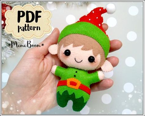 Sewing Patterns Christmas, Felt Elf, Advent Calendar Pattern, Felt Advent Calendar, Digital Tutorial, Baby Mobil, Calendar Christmas, Christmas Elves, Felt Christmas Decorations