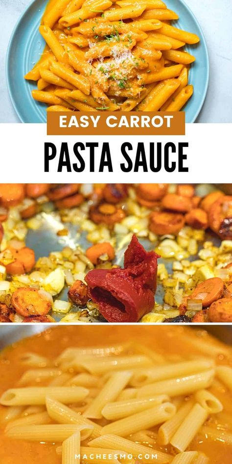 Carrot Sauce Recipe, Baby Pasta Sauce, Carrot Pasta Sauce, Carrot Pasta, Carrot Dishes, Vegan Pasta Sauce, Easy Pasta Sauce, Italian Dinner Recipes, Italian Sauce