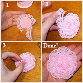 Lace Flowers Tutorial, Headband Diy, Diy Flores, Fleurs Diy, Lace Crafts, Fabric Flower Tutorial, Burlap Flowers, Chic Flowers, Cloth Flowers