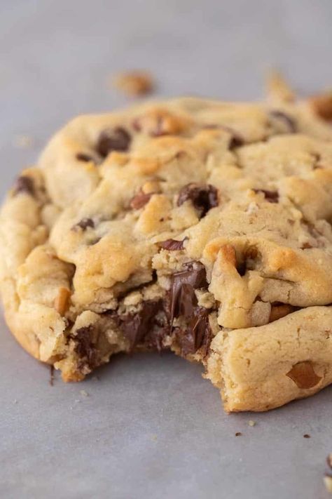 Single-serve Levain Chocolate Chip Cookie - Lifestyle of a Foodie Single Serve Crumbl Cookie, One Serve Cookie, Single Chocolate Chip Cookie Recipe, Single Serve Cookie Recipe, Single Cookie Recipe, Single Serve Chocolate Chip Cookie, Recipe Collage, Wedding Baking, Cookie For One