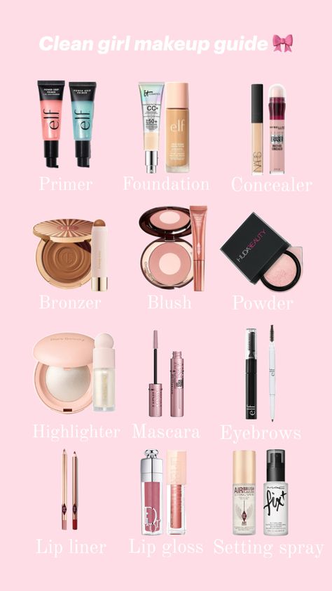 #cleangirl #makeup Clean School Makeup, Clean Girl Makeup Products, Christian Makeup, Cleangirl Makeup, Clean Girl Makeup, Makeup Items, Clean Girl, Girls Makeup, Makeup Products