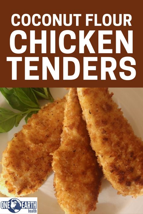 Coconut Flour Fried Chicken, Coconut Flour Chicken, Flour Chicken, Coconut Chicken Tenders, Gluten Free Flour Recipe, Fish Breading, Coconut Flour Bread, Breaded Pork Chops, Fried Chicken Tenders