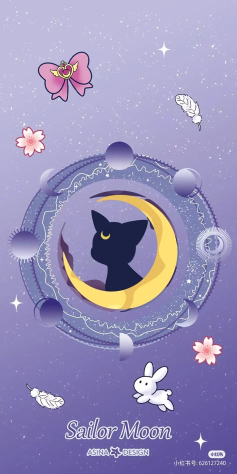 Sailor Moon Luna Wallpaper, Sailor Moon Phone Wallpaper, Sailor Wallpaper, Sailor Galaxia, Sailor Moon Background, Sailor Moon Cat, Sailer Moon, Sailor Moon Luna, Sailor Moon Stars