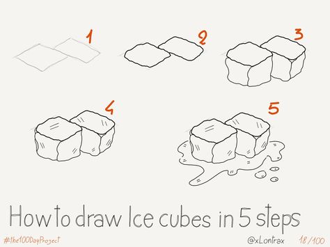 How to draw Ice Cubes | Mauro Toselli | Flickr Ice Cube Cartoon, Ice Cube Drawing, Ice Cream Cone Drawing, Cone Drawing, Ice Cube Painting, Drawing Step By Step, Draw Cartoon, Drawing Step, Simple Cartoon