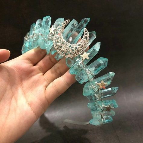 Edible Crystals, Goddess Oc, Diy Minatures, Witch Bracelet, Fantasy Jewellery, Fantasy Crown, Crystal Crown Tiaras, Magic Shoes, Magical Decor