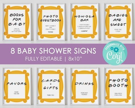 friends theme baby shower signs, BUNDLE, friends baby shower, gender neutral, EDITABLE, Printable, instant download Baby Shower Pin Game Sign, Free Printable Don’t Say Baby Game Pooh Themed, Drink Gift, Baby Shower Table, Decor Bundle, Baby Shower Signs, Table Signs, Baby Shower Theme, First They Came