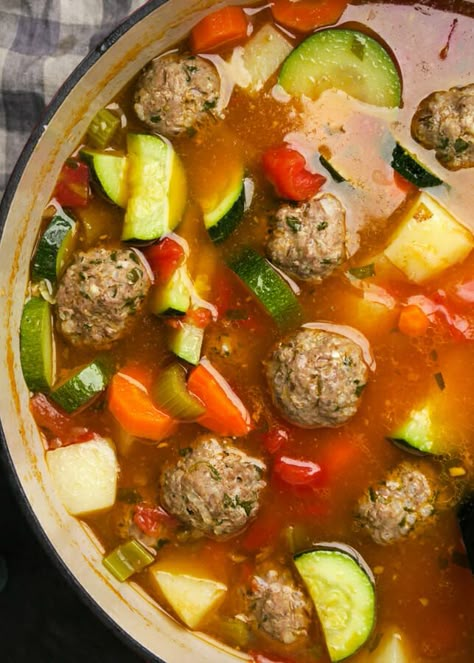 Albondigas Soup {Easy, Mexican Meatball Soup} - That's Deelicious! Meatball Tortilla Soup, Meat Ball Soup Mexican, Authentic Albondigas Soup Recipe, How To Make Albondigas Soup, Chicken Albondigas Soup Recipe Mexican, Meatball Potato Soup, Albondigas Crockpot, Ablongdigas Recipe, Authentic Abondagus Soup