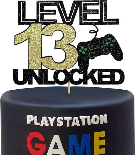 Level 13 Unlocked Birthday Cake, Birthday Cake For 13th Birthday Boy, Cakes For 13th Birthday Boy, Birthday Cake For 13 Year Boy, Level 13 Unlocked Cake, Cake For 13th Birthday Boy, 13th Birthday Cake Boy, 13th Birthday Cake For Boys, Official Teenager Cake