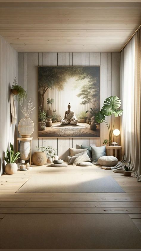 Spaces That Heal: Designing Homes for Wellness and Mindfulness Zen Yoga Room, Meditation Room Design, Zen Room Decor, Zen Office, Yoga Room Design, Massage Room Decor, Home Yoga Room, Yoga Meditation Room, Reiki Room