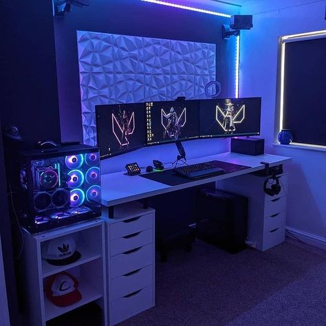 Rate it 1-10⚡ . Like, Share, & Comment 💜 . Follow @gameup.official❗ Follow @gameup.official❗ . #setups #gamingsetups #setupinspiration #gamingsetup #gamingroom #setupgaming #setuptour #gamingcommunity #setuplove #dreamsetups #setupgamer #cleansetups #setupgoals #dreamsetup #battlestations #gamingcommunity #pcmasterace #pcmasterrace #pcgamingsetup #gamingpc #pc #pcsetup #gamingsetup #pcgamer #gamer #gamerpc #gamingsetup #gamingsetups #gamingroom #gamingsetups Black Gamer Setup, Gamer Setup Ideas, Gaming Room Inspiration, Gaming Bedroom Ideas Boys, Small Gaming Room Ideas, Gaming Setup Bedroom, Gaming Room Ideas, Games Room Inspiration, Room Gaming