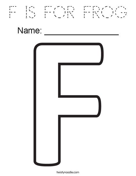 F Is For Frog, Tracing Font, Frog Coloring, Alphabet Letter Crafts, Twisty Noodle, Letter Crafts, Frog Coloring Pages, Frog Crafts, Holiday Lettering