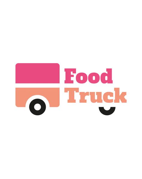 Food Truck Logo Template. Modern vector logo for the food company, catering service, mobile application, startup, food truck, business, street food. Food Truck Logo Ideas, Belgium Fries, Street Food Logo, Food Truck Design Logo, Food Truck Logo, Food Company Logo, Van Logo, Vegan Food Truck, Transportation Logo