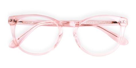 Pink Transparent Glasses, Pink Glasses Aesthetic, Pink Round Glasses, White Backround, Clear Glasses Frames, Transparent Frame, Digital Light, Eye Test, Fashion Eye Glasses