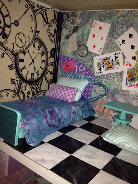 Maddie Hatter room for Ever After High doll house Ever After High Room, High Room Decor, Maddie Hatter, Princess Doll House, Monster High Room, Monster High Dollhouse, Monster High House, High Room, Frozen Dolls