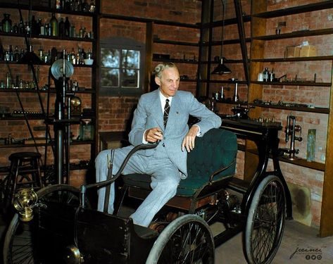 Eye-Opening Colorized Photos Of Famous People From History Quotes On Work, Henry Ford Quotes, Historical Statues, Ford Quotes, Detroit History, Henry Ford Museum, Colorized Photos, Historical People, History Education