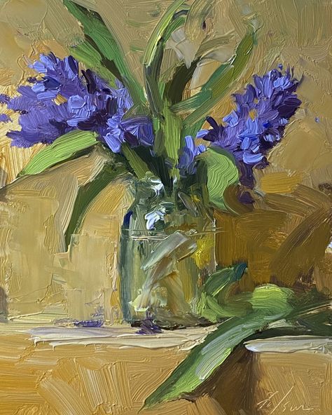 Hyacinth Bouquet, Oil Sketch, Art Biz, Original Canvas Painting, Purple Bouquet, Forgot Password, Remember Me, Art Life, Home Flowers