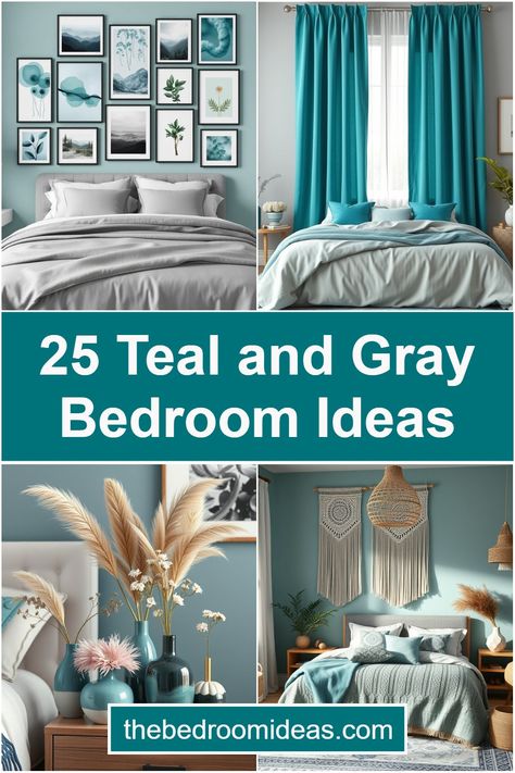 Discover 25 stunning teal and gray bedroom ideas that blend elegance and serenity, featuring stylish décor, cozy textures, and modern design inspiration! Teal Gray Bedroom, Teal And Gray Bedroom, Gray Bedroom Ideas, Teal Accessories, Teal Accent Walls, Textured Throw Blanket, Teal Throw Pillows, Grey Throw Blanket, Teal Accent Chair