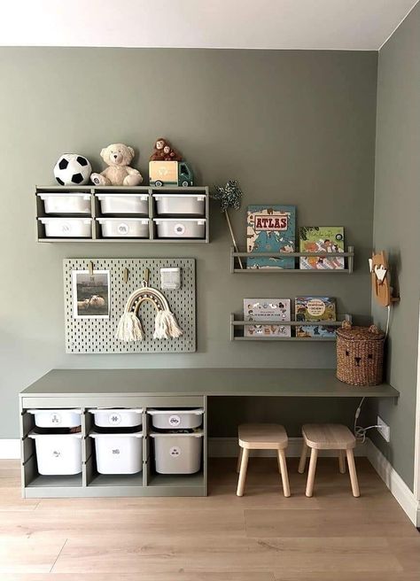 Small Toddler Playroom, Minimal Playroom Ideas, Fun Toddler Room Ideas, Two Kids Room Design, Toddler Play Corner, Kids Play Corner In Living Room, Room Ideas For Boys Kids, Kids Corner In Living Room, Play Corner In Living Room